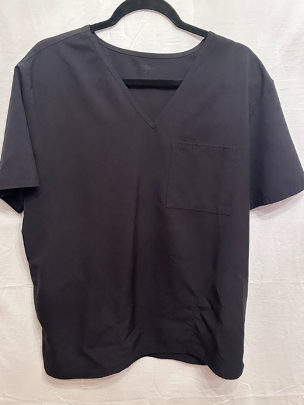 Scrubstar Black V-Neck Scrub Top Large WM921 Medical Uniform
